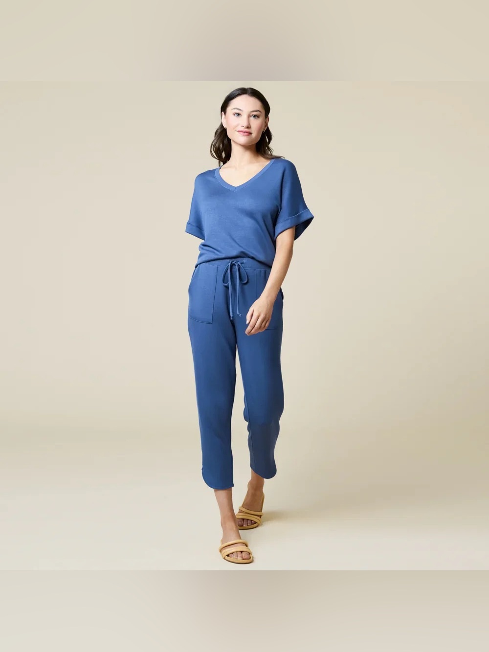 🆕 Softies PureDream V-Neck Lounge Set-Indigo NWT SZ MED